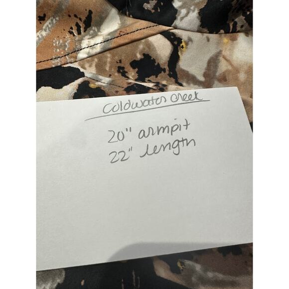 Coldwater Creek Jacket Womens P12 Brown Black Print Full Zip Round Neck Pocket‎ - Picture 6 of 6